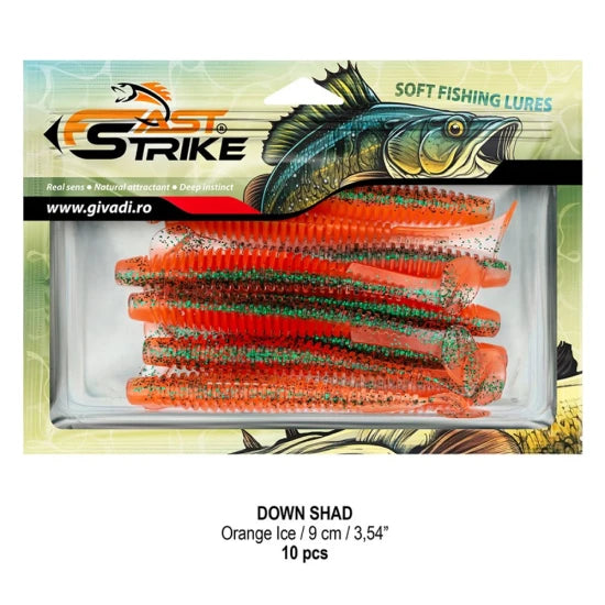 Shad Fast Strike Down Shad 9cm, Orange Ice, 10buc/pac