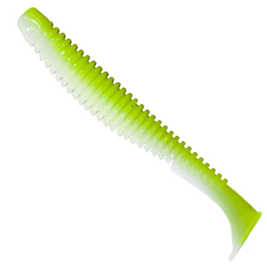 Shad Fast Strike Down Shad 9cm, White Neon Yellow, 10buc/pac