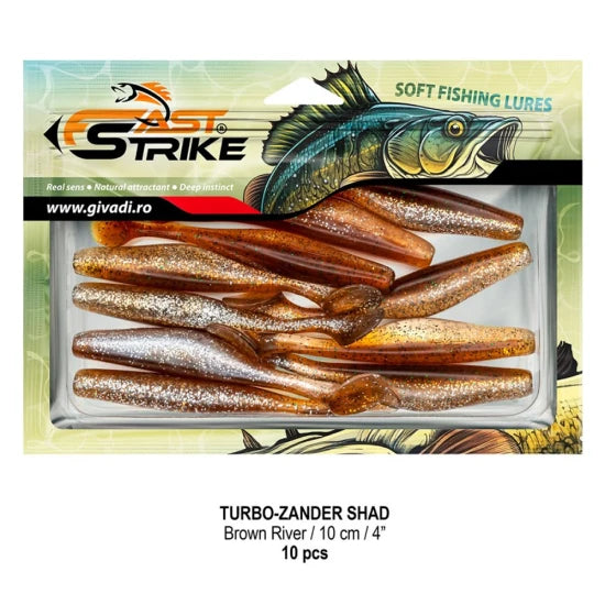 Shad Fast Strike Turbo Zander, 10cm, Brown River, 10buc/pac