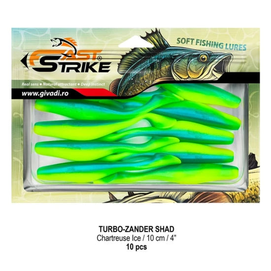 Shad Fast Strike Turbo Zander, 10cm, Chartreuse Ice, 10buc/pac