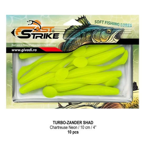 Shad Fast Strike Turbo Zander, 10cm, Chartreuse Neon, 10buc/pac