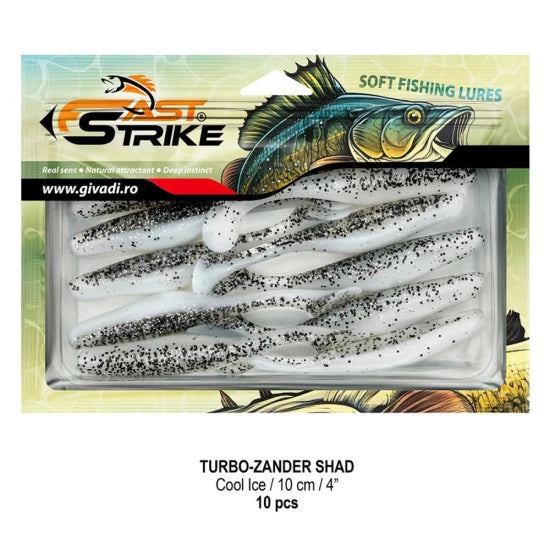Shad Fast Strike Turbo Zander, 10cm, Cool Ice, 10buc/pac