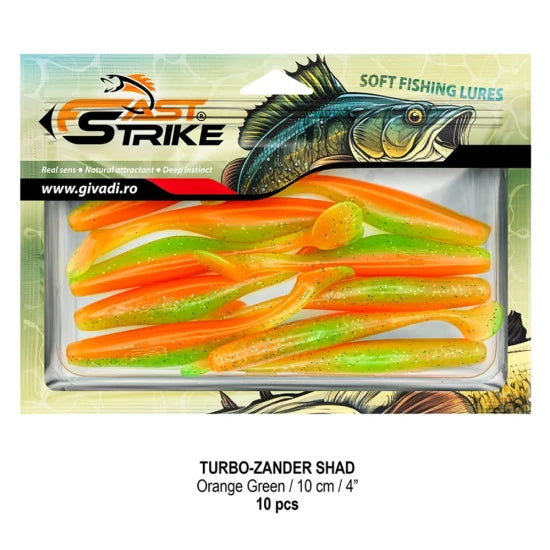 Shad Fast Strike Turbo Zander, 10cm, Orange Green, 10buc/pac