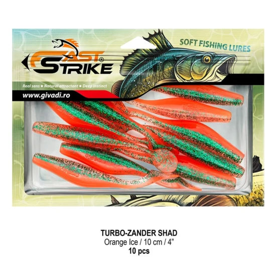 Shad Fast Strike Turbo Zander, 10cm, Orange Ice, 10buc/pac