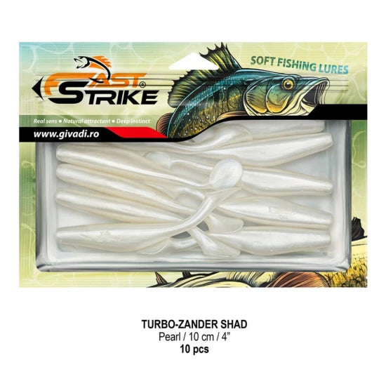 Shad Fast Strike Turbo Zander, 10cm, Pearl, 10buc/pac
