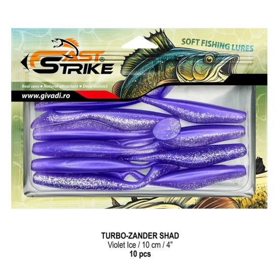 Shad Fast Strike Turbo Zander, 10cm, Violet Ice, 10buc/pac