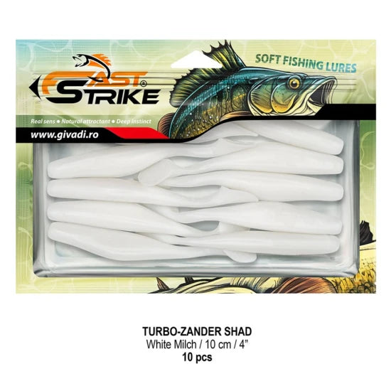 Shad Fast Strike Turbo Zander, 10cm, White Milch, 10buc/pac