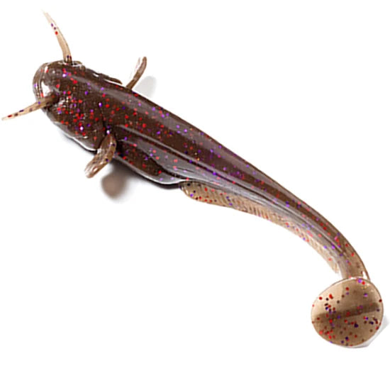 Shad Fishup Catfish, 5cm, Green Pumpkin Brown Red And Purple, 10buc/pac