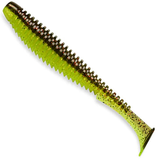Shad Fishup U-shad, 10.1cm, Green Pumpkin Flo Chartreuse, 8buc/pac