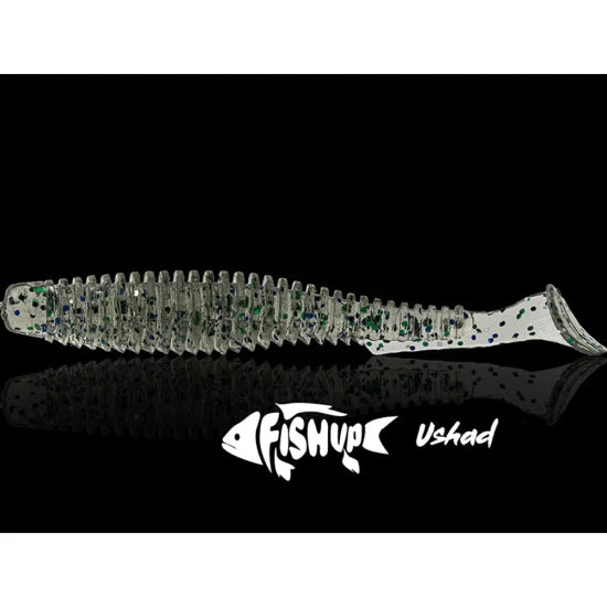 Shad Fishup U-shad, 221 Violet Lime, 10.1cm, 8buc/pac