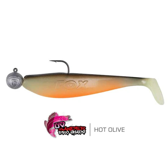 Shad Fox Rage Loaded Zander Pro Shads, 7.5cm, Hot Olive, Jig 1/0-5g, 5buc/pac