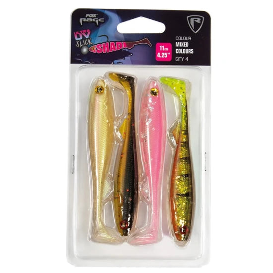 Shad Fox Rage Slick Shad Mixed Colors Uv Colour  13cm 4buc/blister