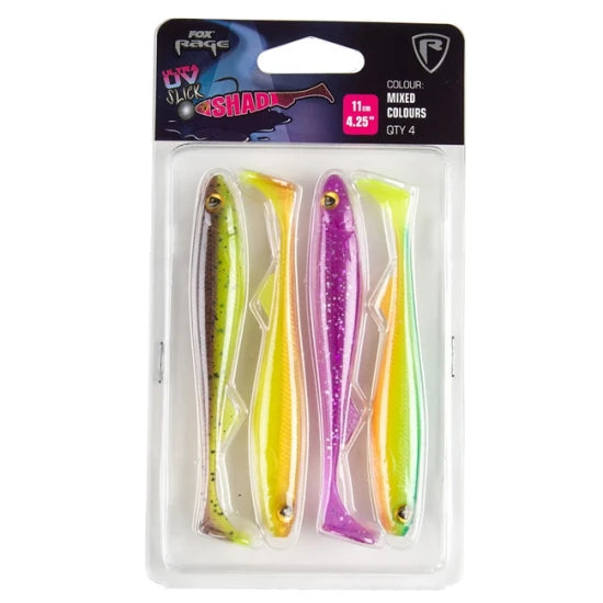 Shad Fox Rage Slick Shad Mixed Colors Uv Colour Pack 13cm 4buc/blister