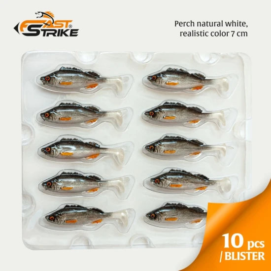 Shad Fast Strike Perch, Pnw Perch Natural White, 7cm, 3.5g, 1buc/pac