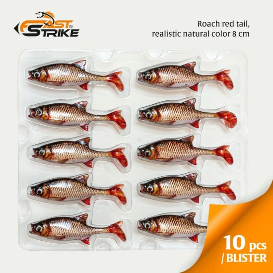 Shad Fast Strike Roach, Rrt Roach Red Tail, 8cm, 5g