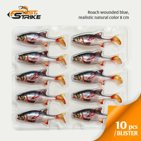 Shad Fast Strike Roach, Rwb Roach Wounded Blue, 8cm, 5g