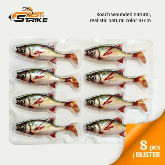 Shad Fast Strike Roach, Rwn Roach Wounded Natural, 10cm, 9g