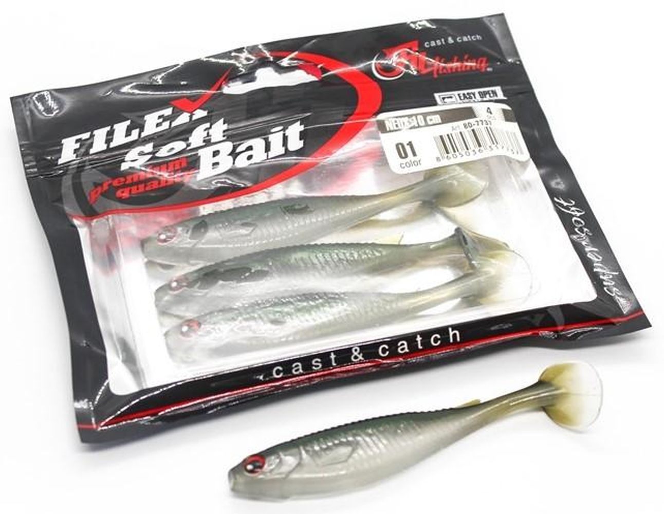 Shad Filfishing Filex Neox, Culoare 01, 10cm, 4buc/pac