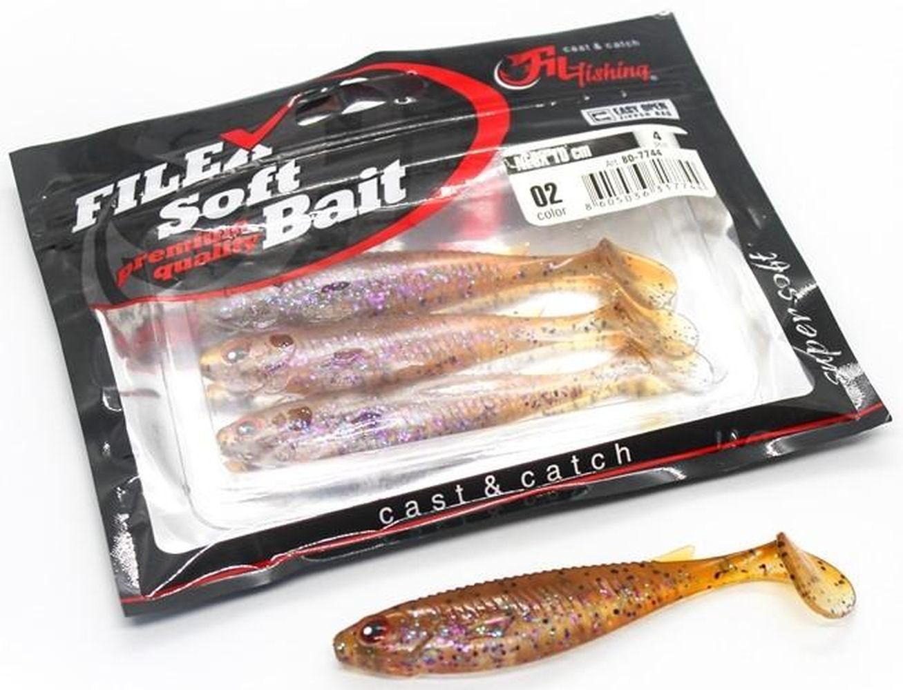 Shad Filfishing Filex Neox, Culoare 02, 10cm, 4buc/pac