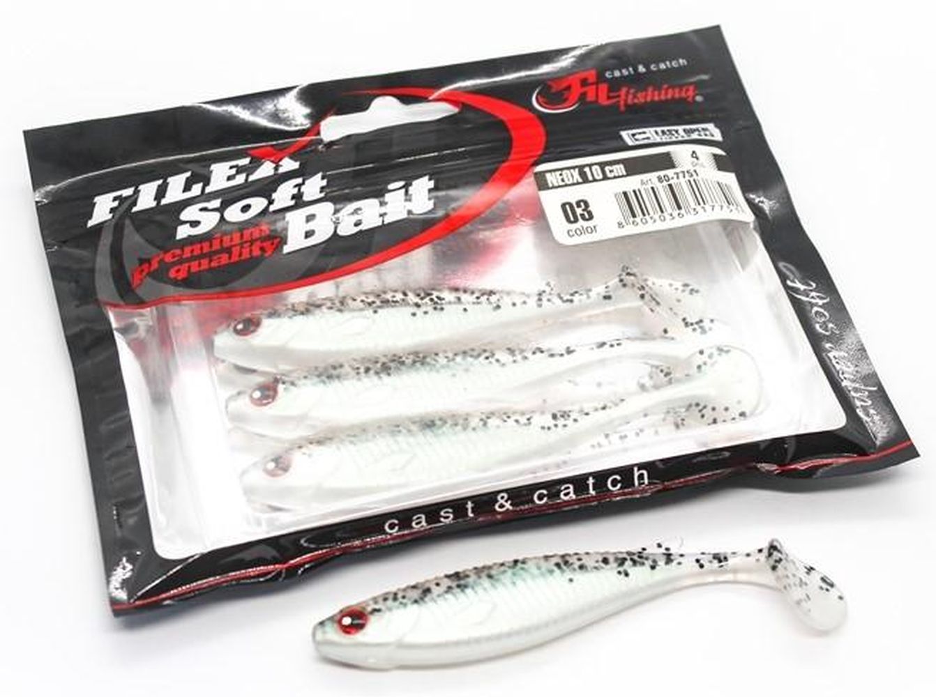Shad Filfishing Filex Neox, Culoare 03, 10cm, 4buc/pac