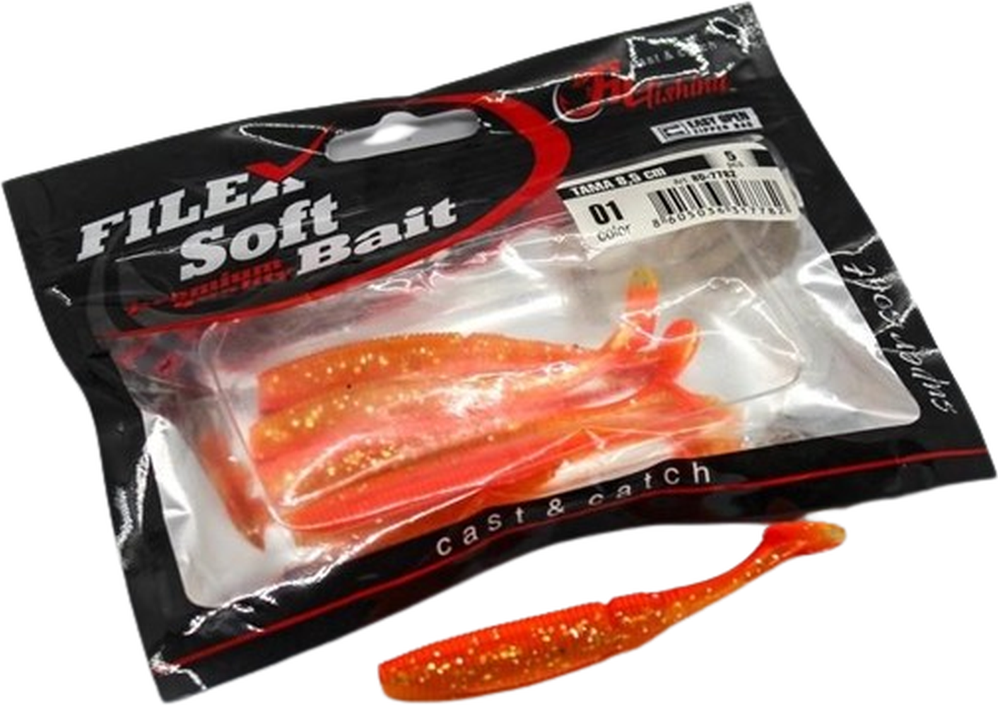Shad Filfishing Filex Tama, Culoare 01, 8.5cm, 5buc/pac