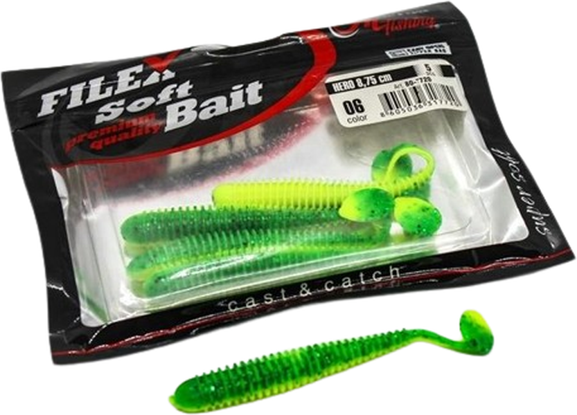 Shad Filfishing Filex Worm Hero, Culoare 06, 8.75cm, 5buc/pac