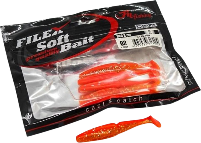 Shad Filfishing Filex Zico, Culoare 02, 8cm, 5buc/pac