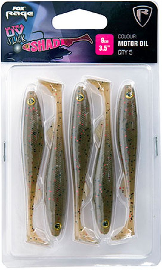Shad Fox Rage Slick Shad Ultra UV, Motor Oil, 9cm, 5buc/pac