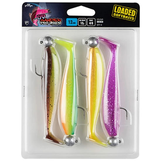 Shad Fox Rage Zander Pro Shad Mixed Uv Colour Pack Loaded 10cm, 10g, 3/0 Head, 4buc