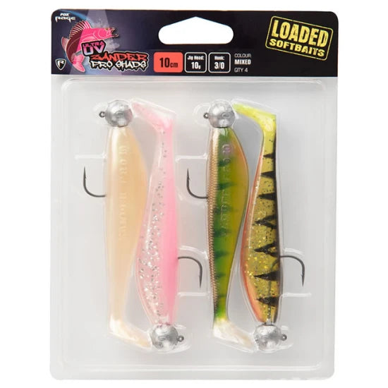 Shad Fox Rage Zander Pro Shad Mixed Uv Colour Pack Loaded 12cm, 12g, 4/0 Head, 4buc