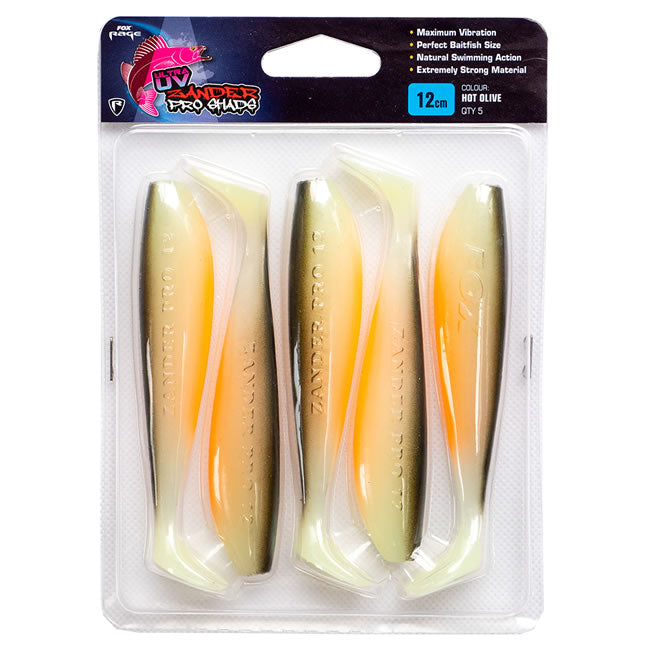 Shad Fox Rage Zander Pro Ultra UV - Hot Olive, 10cm, 5buc/plic