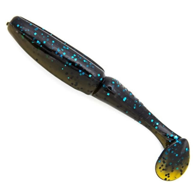 Shad Gambler Little EZ, Green Pumpkin Black Blue, 9.5cm, 9buc/plic