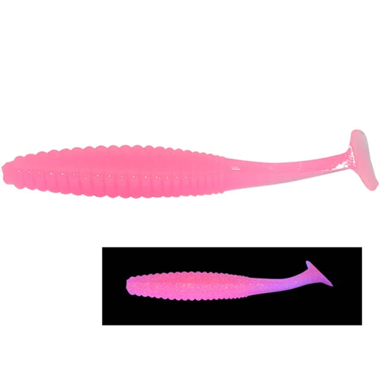 Shad Hide Up Stagger Original 1.5" Salt, S-08 Luminos Pink Uv, 4cm, 8buc/pac
