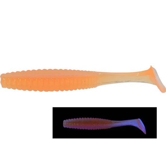 Shad Hide Up Stagger Original 1.5" Salt, S-09 Luminos Orange Uv, 4cm, 8buc/pac