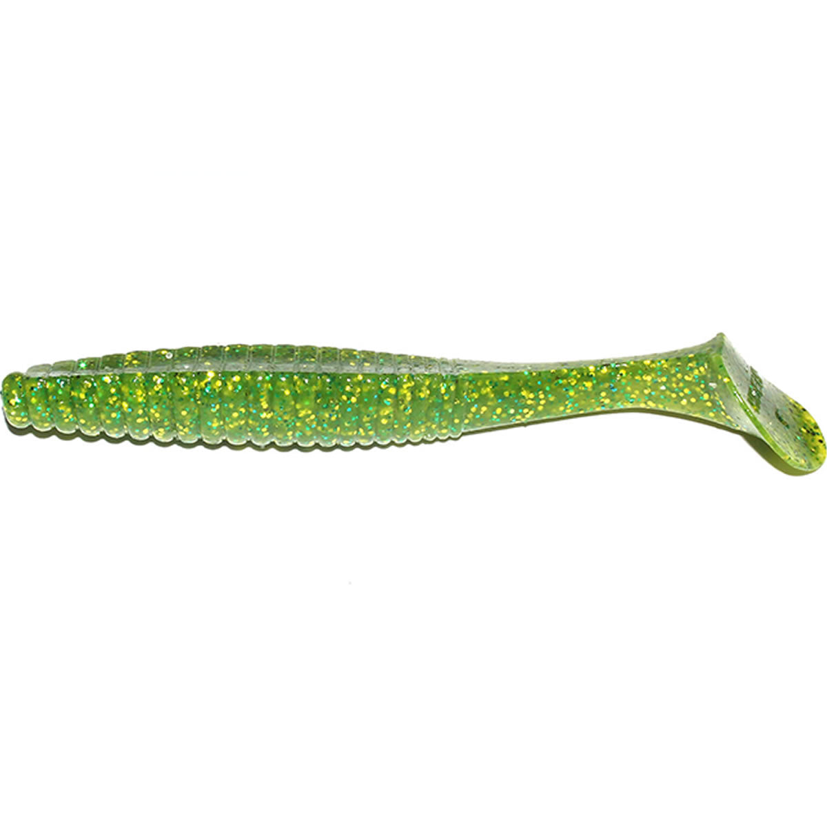Shad Hide Up Stagger Original 2.5&quot;, 111 Chart Green Gold Flake, 6.6cm, 2.2g, 7buc/pac