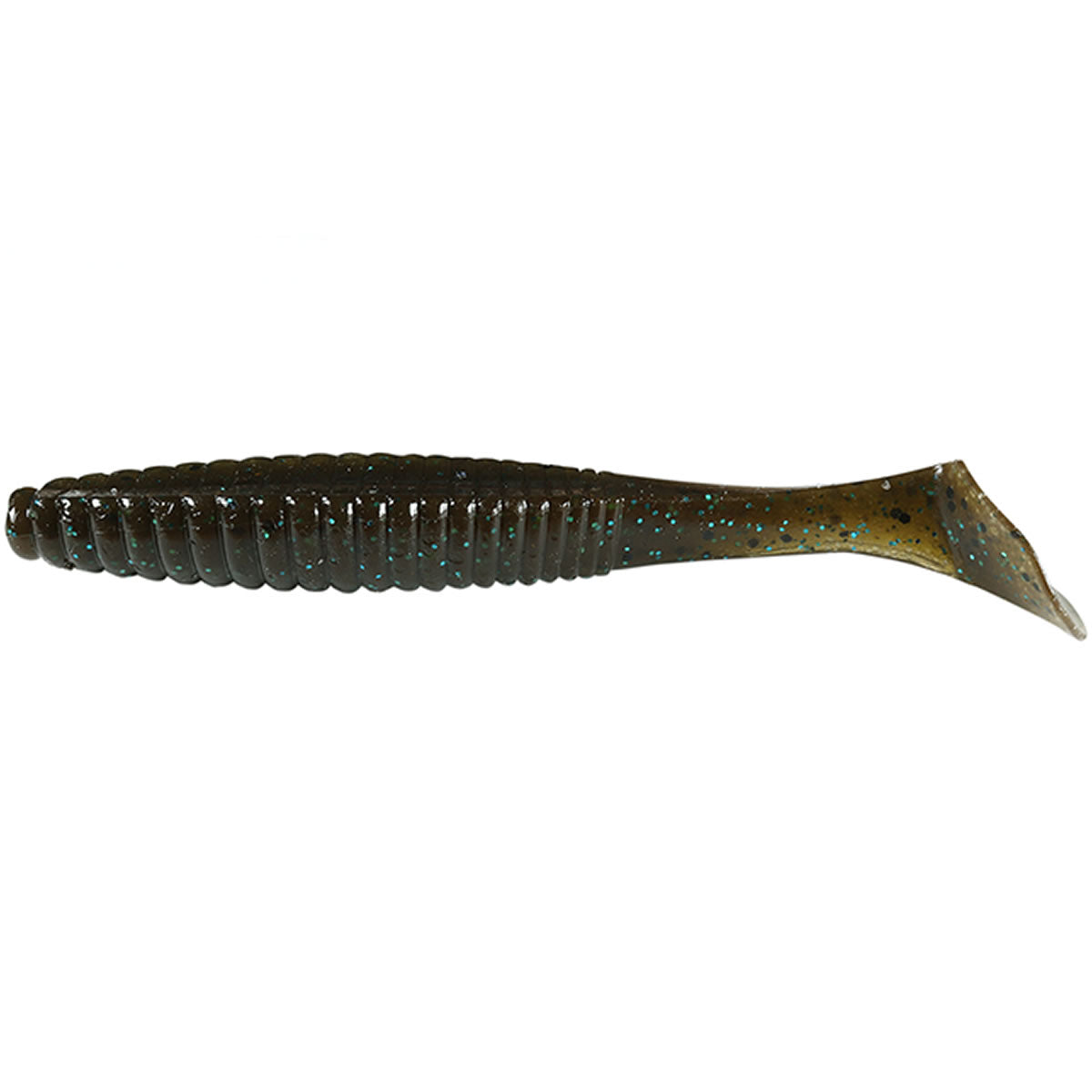 Shad Hide Up Stagger Original 2.5&quot;, 114 Green Pumpkin Blue Flake, 6.6cm, 2.2g, 7buc/pac