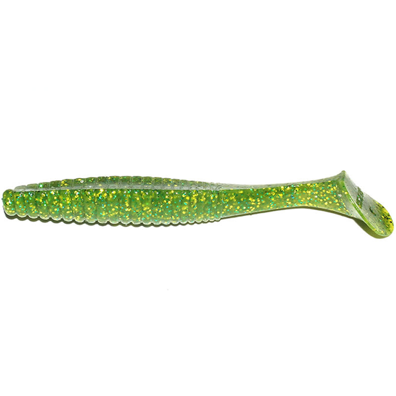 Shad Hide Up Stagger Original 3.5&quot;, 111 Chart Green Gold Flake, 9cm, 8buc/pac