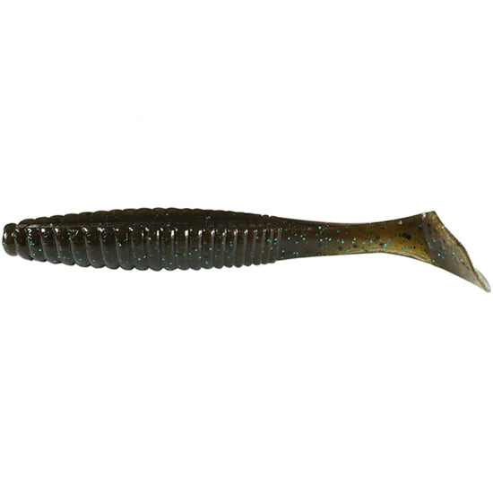 Shad Hide Up Stagger Original 3", 114 Green Pumpkin Blue Flake, 7.6cm, 4.5g, 10buc/pac