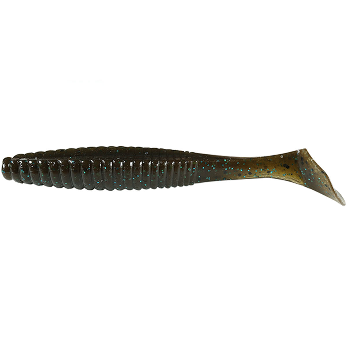 Shad Hide Up Stagger Original 3&quot;, 114 Green Pumpkin Blue Flake, 7.6cm, 4.5g, 10buc/pac