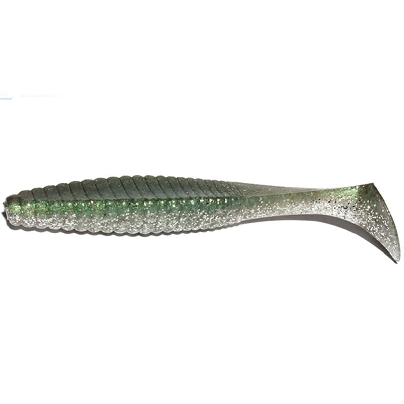 Shad Hide Up Stagger Original Salt 4&quot;, S-03 Silver Shad Green, 10.2cm, 10g, 8buc/pac