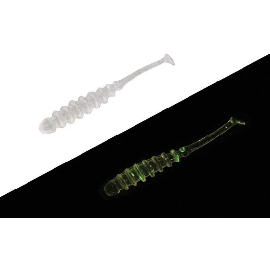 Shad Jackall Tidebeat 3.8cm 10 Buc/plic Clear Glow Crush