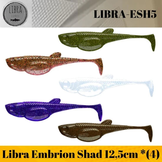 Shad Libra Lures Embrion Shad, 12.5cm, 15g, Ghost, 4buc/pac