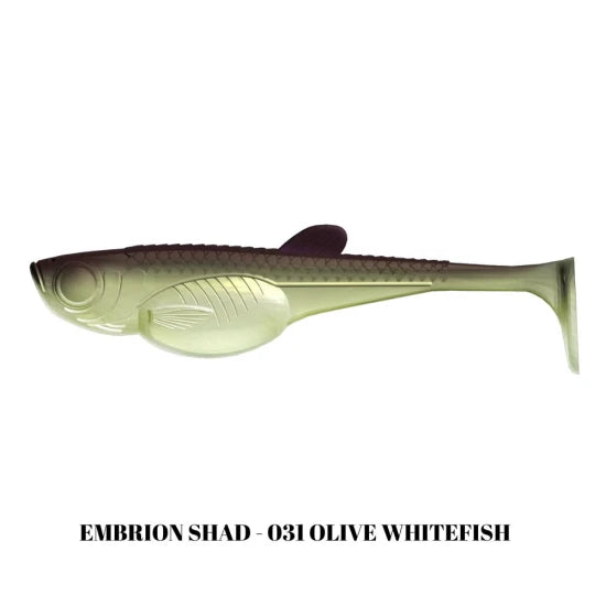 Shad Libra Lures Embrion Shad, 12.5cm, 15g, Olive Whitefish, 4buc/pac