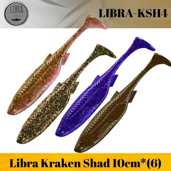 Shad Libra Lures Kraken Shad, 10cm, 7.5g, Gold, 6buc/pac