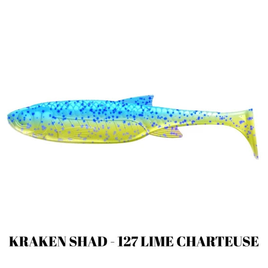 Shad Libra Lures Kraken Shad, 10cm, 7.5g, Lime Chartreuse, 6buc/pac