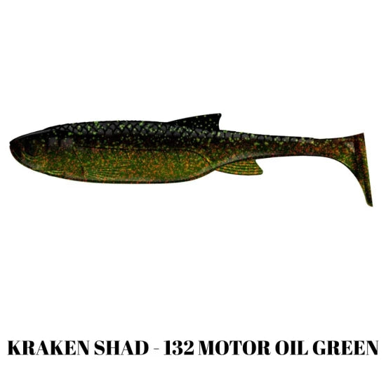 Shad Libra Lures Kraken Shad, 10cm, 7.5g, Motor Oil Green, 6buc/pac
