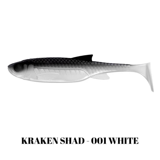Shad Libra Lures Kraken Shad, 10cm, 7.5g, White, 6buc/pac