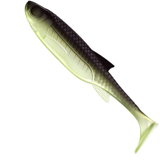 Shad Libra Lures Kraken Shad, 12.5cm, 15g, Olive Whitefish, 4buc/pac