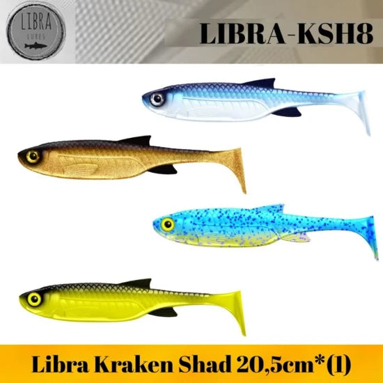 Shad Libra Lures Kraken Shad, 20.5cm, 60g, Ghost, 1buc/pac