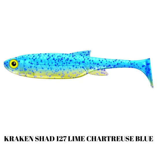 Shad Libra Lures Kraken Shad, 20.5cm, 60g, Lime Chartreuse Blue, 1buc/pac